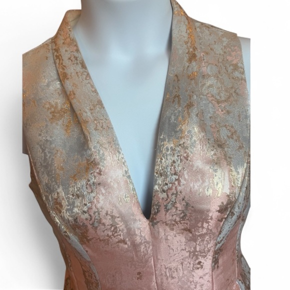 Vince Camuto Metallic Brocade Fit & Flare Dress – Size 12 Holiday Party Dress - Picture 7 of 16